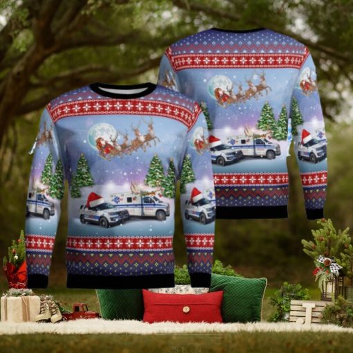 New Castle, Pennsylvania, Noga Ambulance Christmas Ugly Sweater 3D