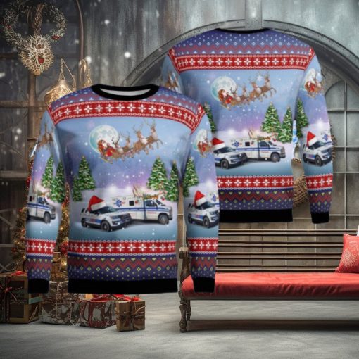 New Castle, Pennsylvania, Noga Ambulance Christmas Ugly Sweater 3D