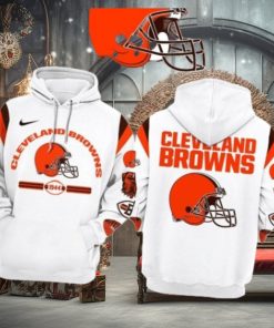 New Cleveland Browns Nfl 2023 Limited Edition White 3d Hoodie