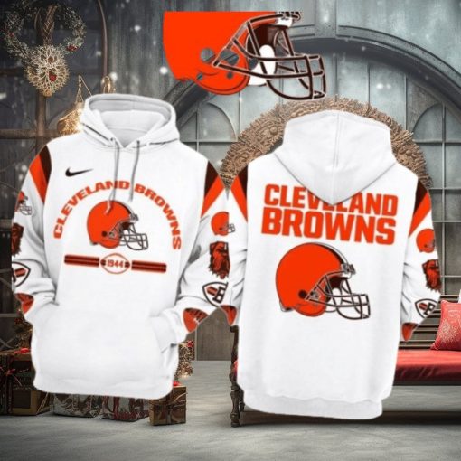 New Cleveland Browns Nfl 2023 Limited Edition White 3d Hoodie