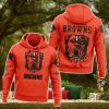 New Cleveland Browns Nfl Salute To Service New Logo 3d Hoodie