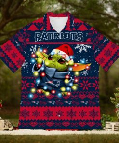 New England Patriots Baby Yoda Star Wars Sports Football Christmas Pattern 3D Hawaiian Shirt