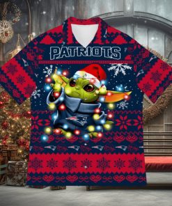 New England Patriots Baby Yoda Star Wars Sports Football Christmas Pattern 3D Hawaiian Shirt