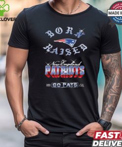 New England Patriots Born x Raised Black Chrome Rocker Shirt