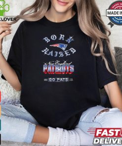 New England Patriots Born x Raised Black Chrome Rocker Shirt