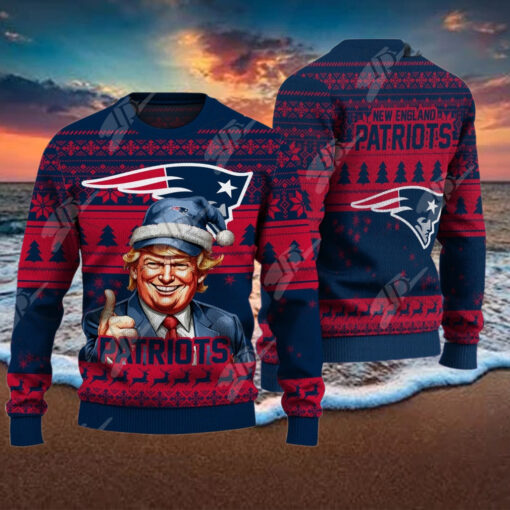 New England Patriots Christmas Donald Trump Knitted Sweater