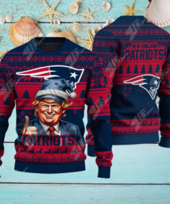 New England Patriots Christmas Donald Trump Knitted Sweater