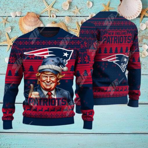 New England Patriots Christmas Donald Trump Knitted Sweater