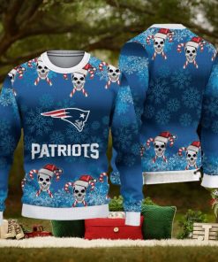 New England Patriots Christmas Skull 3D Bauble Knitted Sweater For Winter