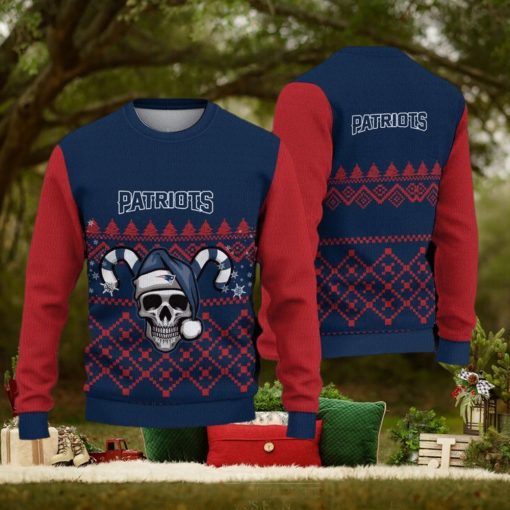 New England Patriots Christmas Skull All Over Print Advent Knitted Sweater Gift For Chirstmas