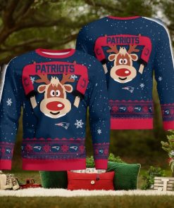 New England Patriots Cute Reindeer Ugly Christmas Sweater Christmas Party Gift