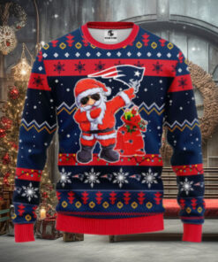 New England Patriots Dabbing Santa Claus Ugly Christmas Sweater