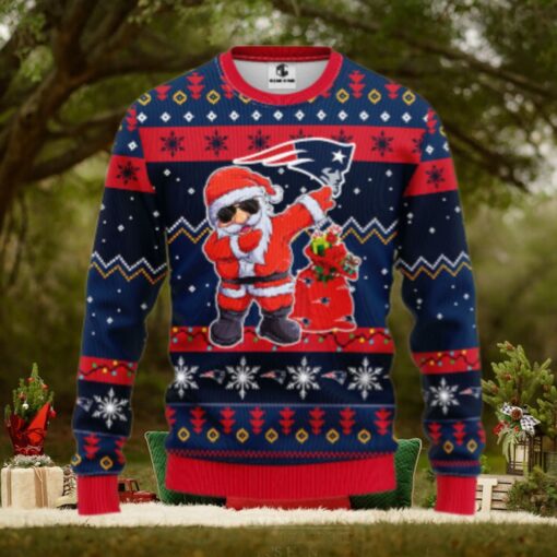 New England Patriots Dabbing Santa Claus Ugly Christmas Sweater