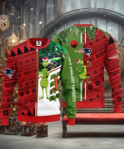New England Patriots Grinch & Scooby Doo Christmas Ugly Sweater 1