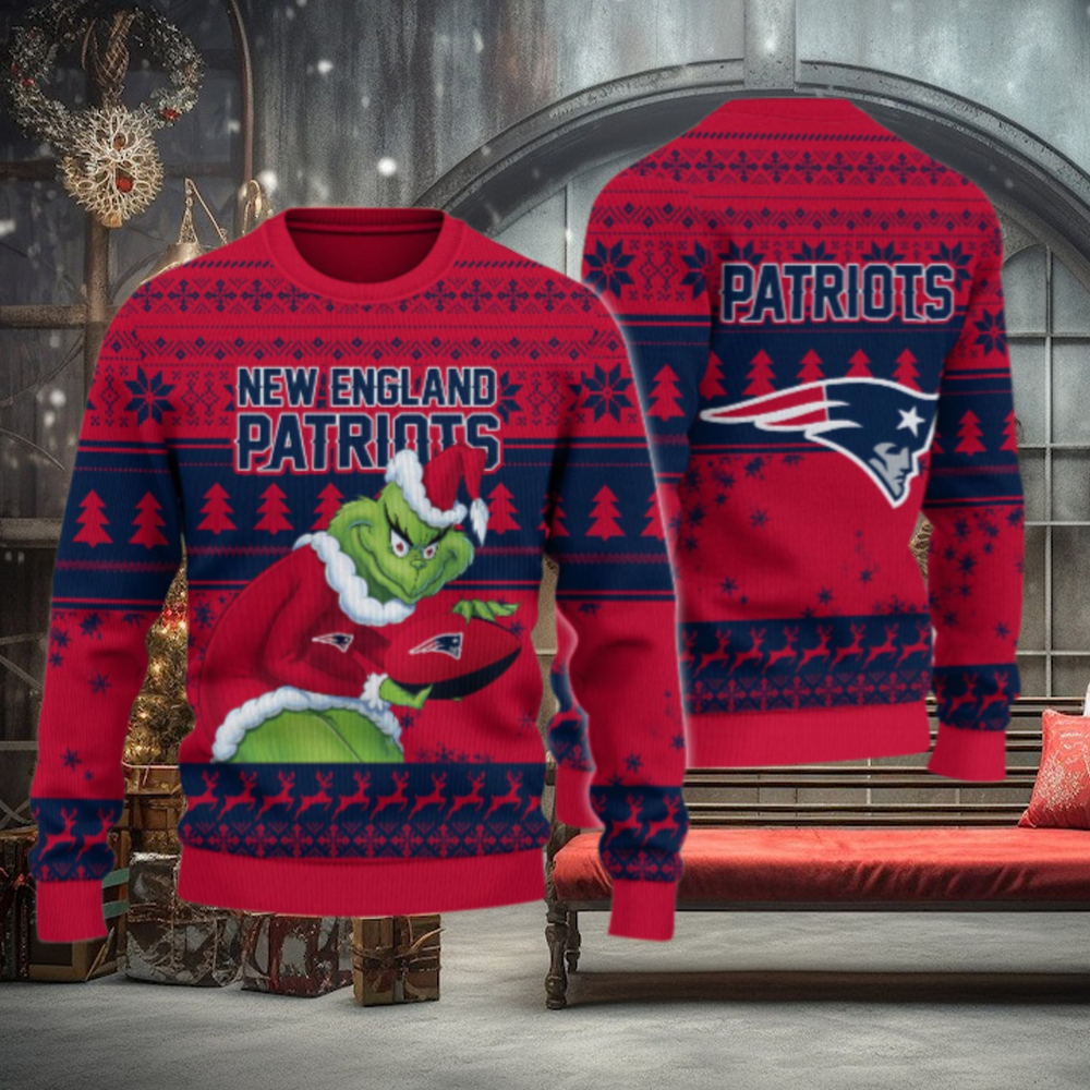 New England Patriots Grinch Ugly Christmas Sweater New England Patriots Grinch Ugly Christmas Sweater