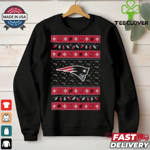 New England Patriots Holiday Lights Sweater T Shirt