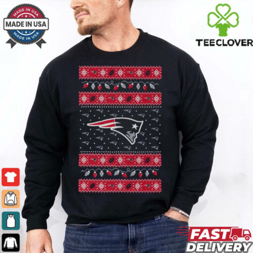 New England Patriots Holiday Lights Sweater T Shirt