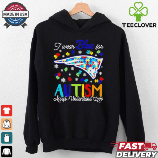 New England Patriots I wear blue for Autism accept understand love T shirt