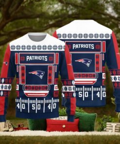 New England Patriots Logo Knitted Ball Snowfalke Pattern Ugly Christmas Sweater