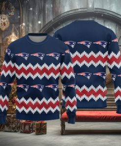 New England Patriots Logo Knitted Pattern Ugly Christmas Sweater