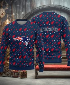 New England Patriots Logo Knitted Pine Tree Patterns Pattern Ugly Christmas Sweater