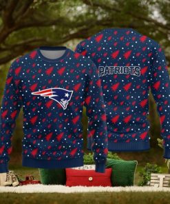 New England Patriots Logo Knitted Pine Tree Patterns Pattern Ugly Christmas Sweater