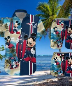 New England Patriots Mickey Mouse All Over Print Hawaiian Set