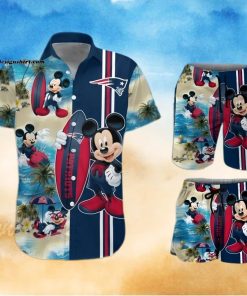 New England Patriots Mickey Mouse All Over Print Hawaiian Set