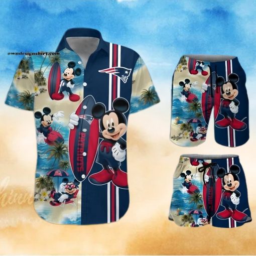 New England Patriots Mickey Mouse All Over Print Hawaiian Set