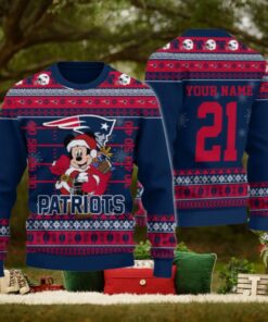 New England Patriots Mickey Mouse Santa Ugly Christmas Sweater