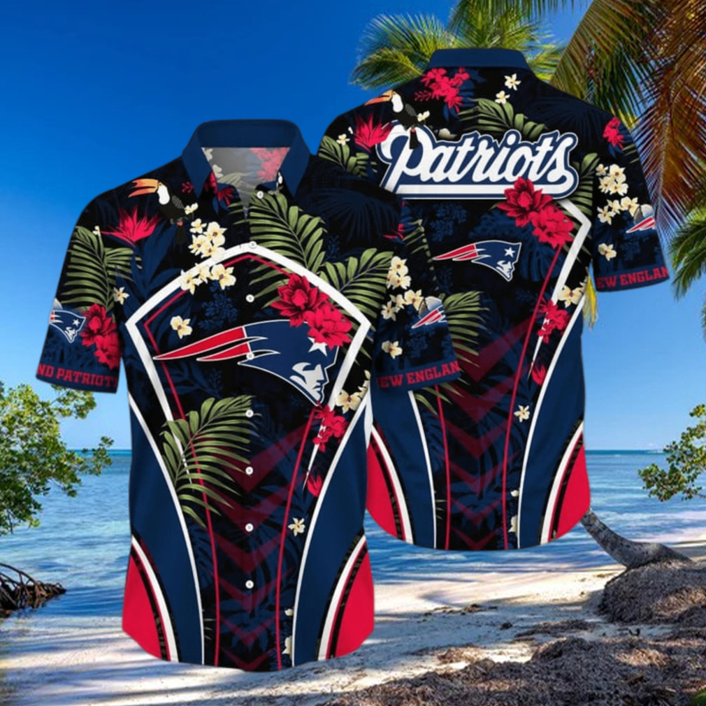 New England Patriots NFL Flower Tropical Floral Hawaiian Shirt Gift For Fans New England Patriots NFL Flower Tropical Floral Hawaiian Shirt Gift For Fans