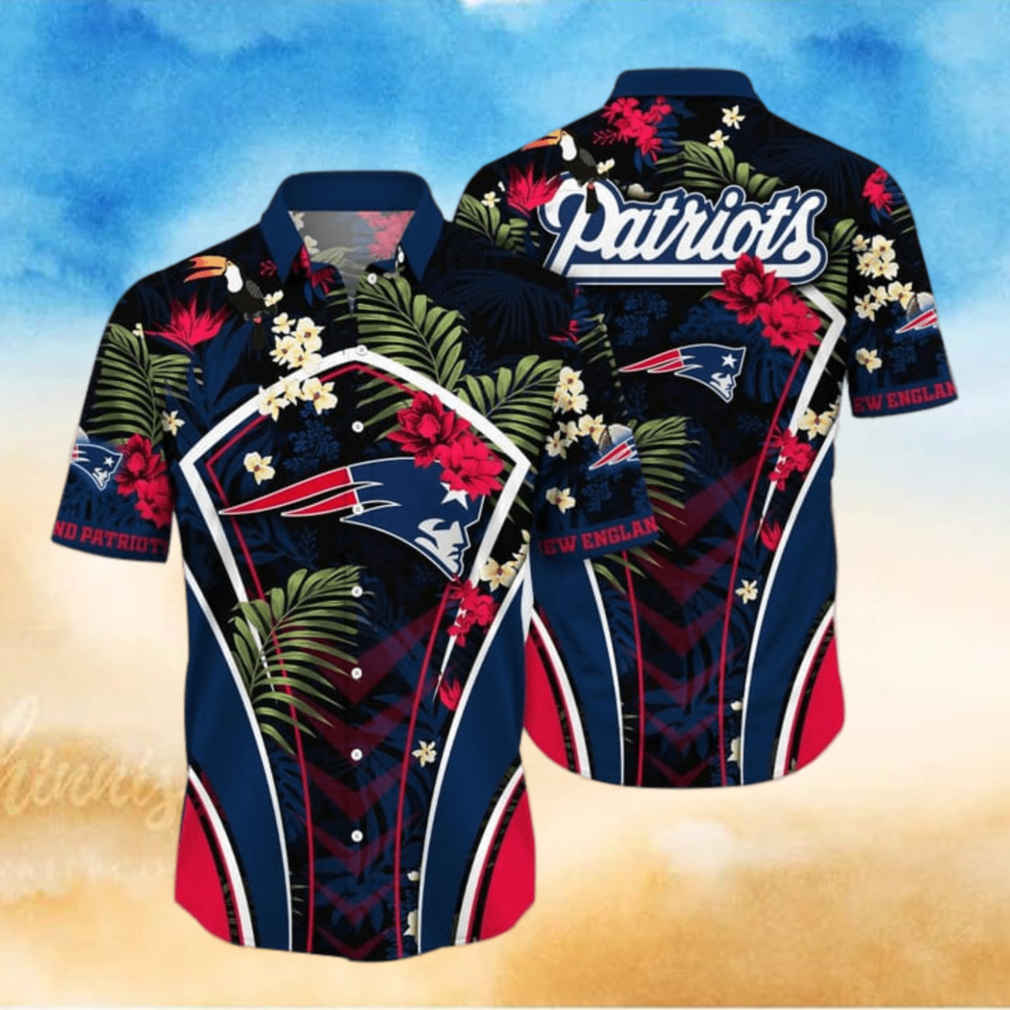 New England Patriots NFL Flower Tropical Floral Hawaiian Shirt Gift For Fans New England Patriots NFL Flower Tropical Floral Hawaiian Shirt Gift For Fans