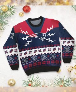 New England Patriots NFL Football Team Logo Symbol 3D Ugly Christmas Sweater Shirt Apparel For Men And Women On Xmas Days