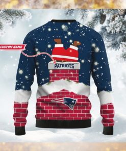 New England Patriots NFL Football Team Logo Symbol Santa Claus Custom Name Personalized 3D Ugly Christmas Sweater Shirt For Men And Women On Xmas Days