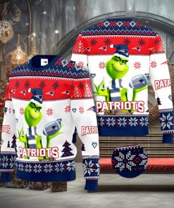 New England Patriots NFL Grinch Ugly Christmas Sweater Xmas 3D Printed Christmas Sweater Gift
