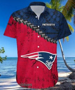 New England Patriots NFL Grunge Polynesian Tattoo Hawaiian Shirt