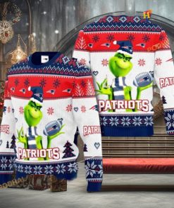 New England Patriots NFL Knit Grinch 3D Naughty Christmas Sweater