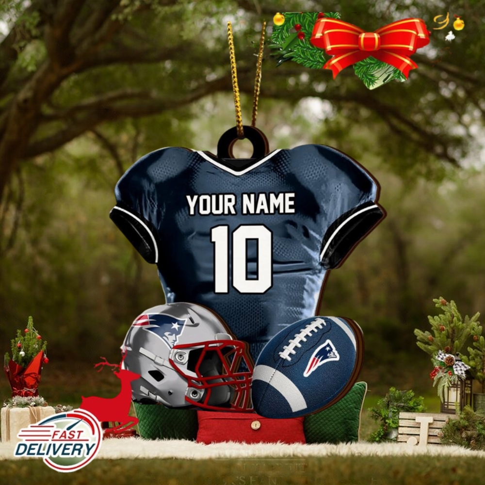 New England Patriots NFL Sport Ornament Custom Name And Number 2023 Christmas Tree Decorations New England Patriots NFL Sport Ornament Custom Name And Number 2023 Christmas Tree Decorations
