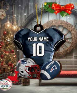 New England Patriots NFL Sport Ornament Custom Name And Number 2023 Christmas Tree Decorations