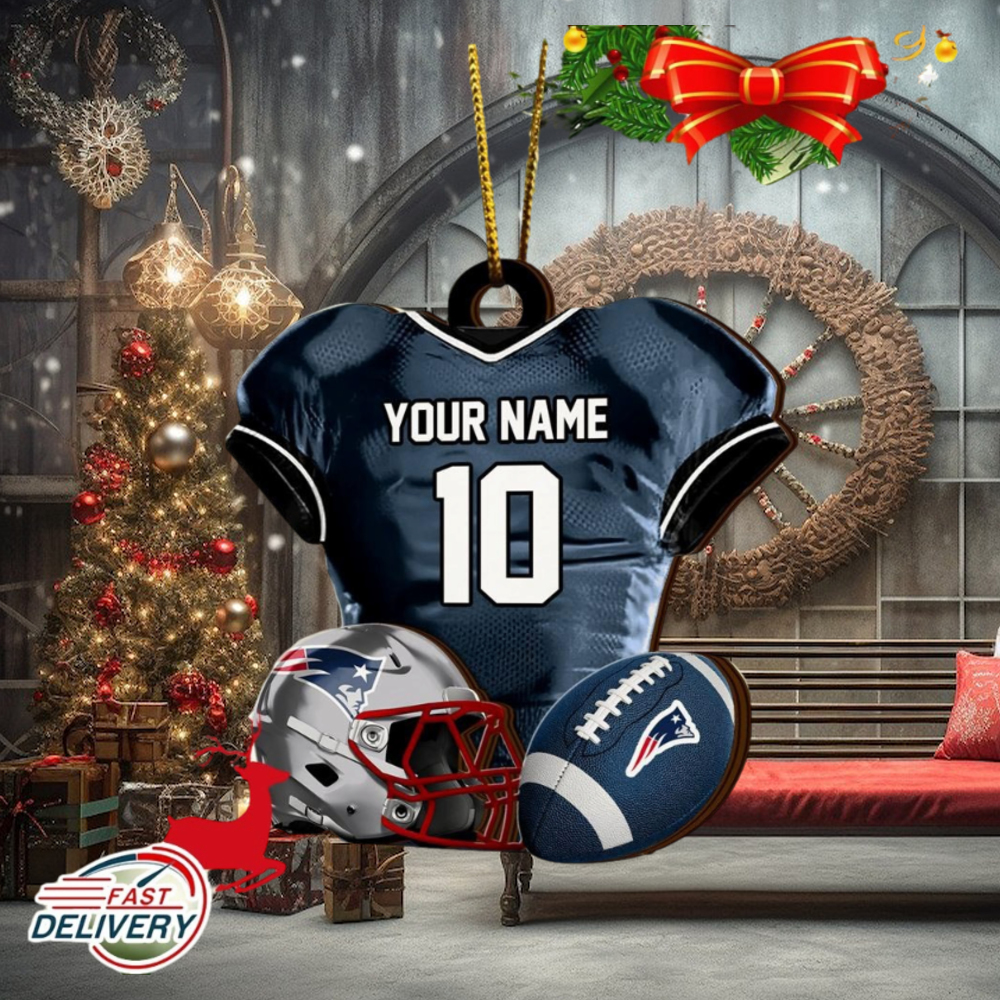 New England Patriots NFL Sport Ornament Custom Name And Number 2023 Christmas Tree Decorations New England Patriots NFL Sport Ornament Custom Name And Number 2023 Christmas Tree Decorations