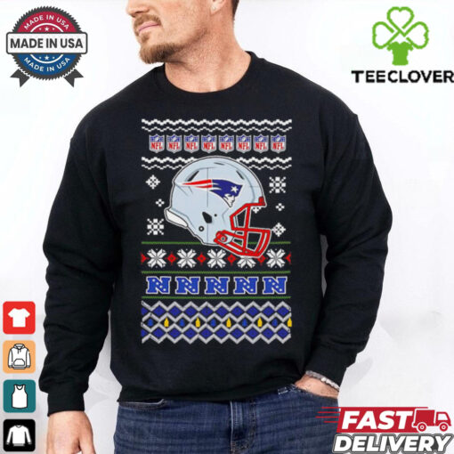 New England Patriots NFL football Christmas helmet shirt