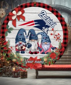 New England Patriots Nfl Cute Gnome Christmas Ornament Custom Name