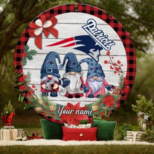 New England Patriots Nfl Cute Gnome Christmas Ornament Custom Name