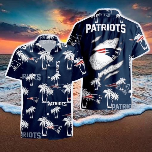 New England Patriots Palm Tree Pattern Hawaiian Shirt For Men And Women Gift Beach Holiday