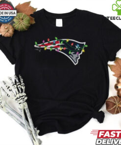 New England Patriots Primary Logo Holiday Lights T Shirt 3 New England Patriots Primary Logo Holiday Lights T Shirt