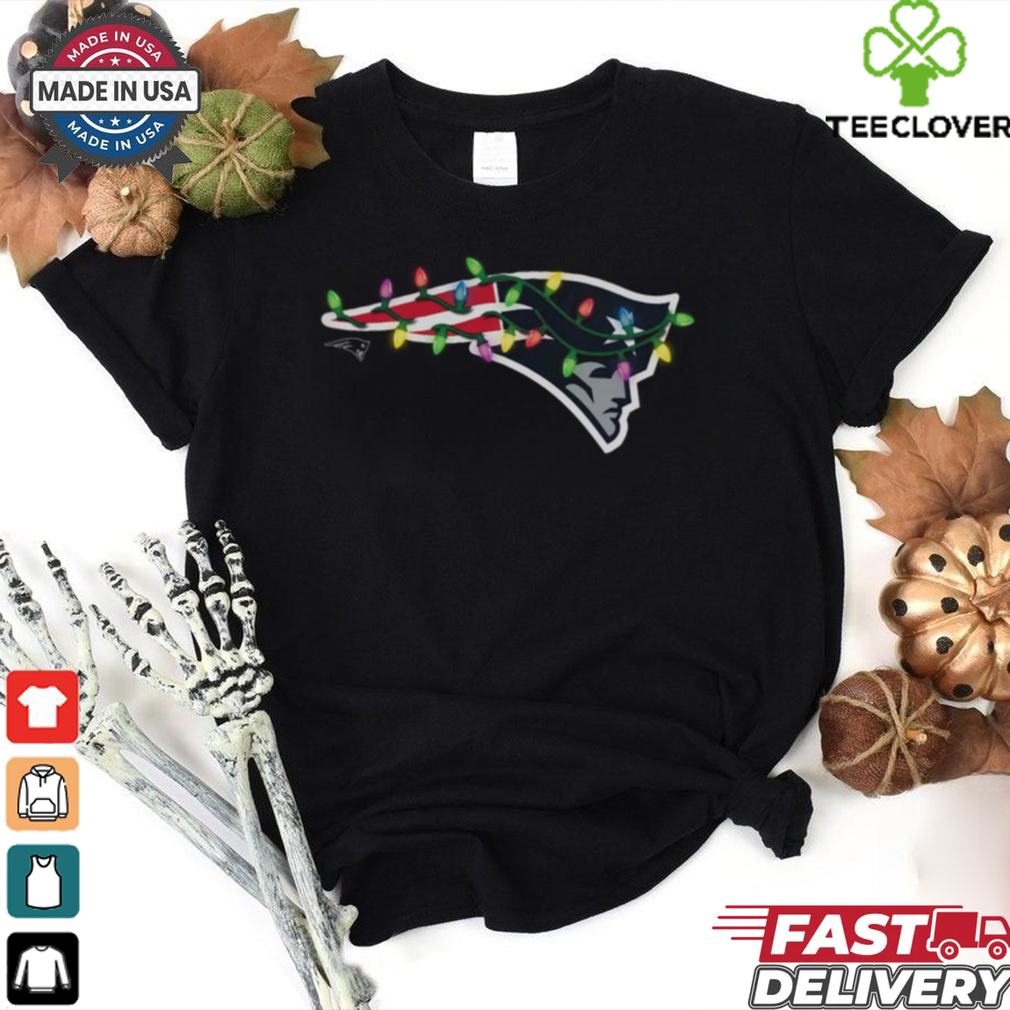 New England Patriots Primary Logo Holiday Lights T Shirt New England Patriots Primary Logo Holiday Lights T Shirt