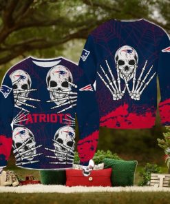 New England Patriots Skull Hallowen Wardrobe Halloween Ugly Sweater For Men And Women Gift Christmas