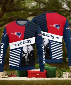 New England Patriots Skull Pattern Ugly Christmas Sweater