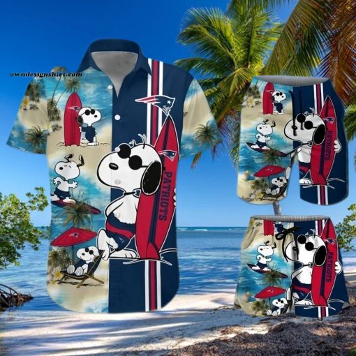 New England Patriots Snoopy All Over Print Hawaiian Shirt And Beach Shorts