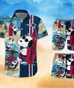 New England Patriots Snoopy All Over Print Hawaiian Shirt And Beach Shorts